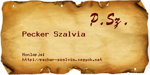 Pecker Szalvia névjegykártya